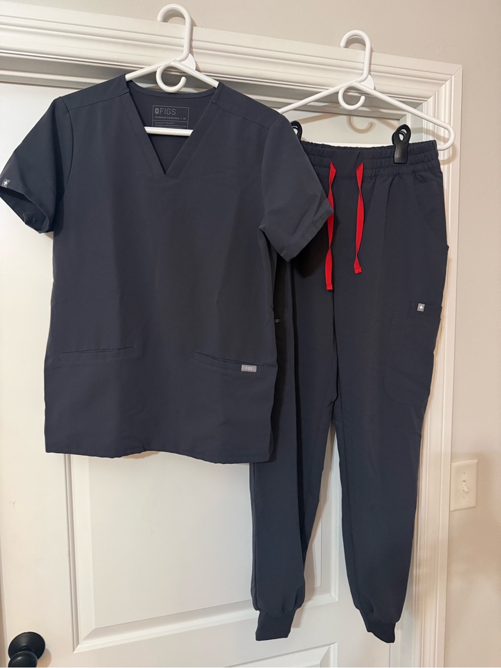 FIGS Charcoal Scrub Top & Joggers